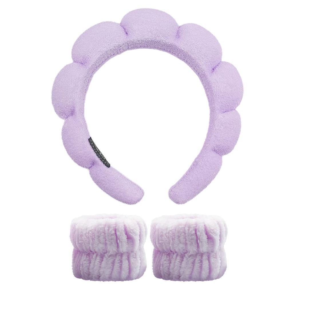 Three-piece Head Clasp Bracelet Set In Purple