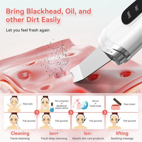 Skin Scrubber Face Spatula Facial Skin Exfoliator Scraper And Blackhead Remover Pore Cleaner With Face Lifting Deep Cleansing Face Lifting Machine For Blackhead Extractor